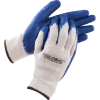 Global™ Latex Coated String Knit Work Gloves, Natural/Blue, Large, 1-Dozen