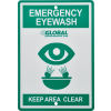 Global™ Emergency Eyewash, Pedestal Mounted, Plastic Bowl
																			