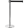 Global Industrial Crowd Control Stanchion, 40" Stainless Steel Post, 7-1/2' L Black Belt - Pkg Qty 2