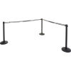 Queue Solutions Retractable Belt Stanchion, 40in High, 14in Base, 13ft Belt, 6ft Social Distancing
																			