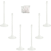 Mr. Chain 71001-6 Plastic Stanchion Kit, White, 6pk 50' of 2" Chain, 2" Pole, 14" Base, 41"H