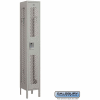 Single Tier 1 Door Vented Metal Locker, 12"Wx12"Dx72"H, Gray, Unassembled