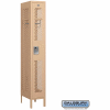 Vented Metal Locker 71168 - Single Tier 1 Wide 12"W x 18"D x 72"H Tan Assembled