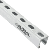 Global Industrial 8Ft Slotted Strut Channel 1-5/8x1-5/8 12Ga. Pre-Galvanized Zinc Plated Qty 4 - Pkg Qty 4