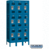 Vented Metal Locker 73362 - Triple Tier 3 Wide 12"W x 12"D x 24"H Blue Assembled