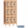 Triple Tier 9 Door Vented Metal Locker, 12"Wx15"Dx24"H, Tan, Unassembled