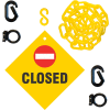 Mr. Chain Closed Sign Kit, 2"x6'L Chain