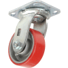 Global Industrial Heavy Duty Swivel Plate Caster, 4" Polyurethane Wheel, 600 Lb. Capacity