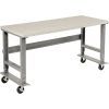 Global Industrial™ 48x30 Mobile Adjustable Height C-Channel Leg Workbench - ESD Square Edge