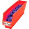 Akro-Mils Plastic Nesting Storage Shelf Bin 30110 - 2-3/4"W x 11-5/8"D x 4"H Red - Pkg Qty 24