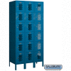 Six Tier 18 Door Vented Metal Locker, 12"Wx18"Dx12"H, Blue, Unassembled