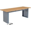 96 W x 36 D Panel Leg Workbench With Power Apron and Shop Top
																			