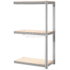Global Industrial Expandable Add-On Rack 48x12x84 3 Level Wood Deck 1500 lb. Cap Per Level GRY