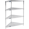 Nexel® Chrome, 4 Tier, Corner Wire Shelving 32"W x 24"D x 42"H