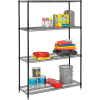 Nexel® Wire Shelving Unit, 48"W x 18"D x 74"H, Black Epoxy