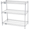 Nexel® Chrome, 3 Tier, Wire Shelving Starter Unit, 48"W x 14"D x 34"H