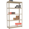 Heavy Duty Tan Shelving 36"W x 18"D x 84"H With 5 Shelves - Laminate Deck