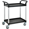 Global Industrial High Capacity Service Cart, Aluminum Posts, 2 Shelf, 26"Lx17"W, Black