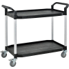 Global Industrial High Capacity Service Cart, Aluminum Posts, 2 Shelf, 36"Lx20"W, Black