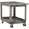 Deluxe plastic Gray 2 shelf Tray Service & Utility 40x26 Cart, 5in Casters
																			
