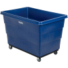 Global Industrial™ Plastic Bulk Box Truck, 20 Bushel, Steel chassis Base, Blue