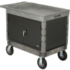 Global Industrial Extra Strength Plastic Mobile Work Center Tray Top 44x25-1/2 Gray 8" Casters