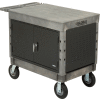 Global Industrial Extra Strength Plastic Mobile Work Center Flat Top 44x25-1/2 Black 8" Caster