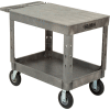 Global Industrial Extra Strength Plastic 2 Flat Shelf Service Cart 44x25-1/2 8" Wheels