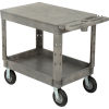 Large 2 shelf Flat Cart, Structural Foam, 8in Casters
																			