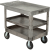 Global Industrial Extra Strength Plastic 3 Tray Shelf Service Cart 44x25-1/2 8" wheels
