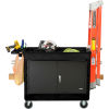 Deluxe plastic Black 2 shelf Tray Maintenance Utility Cart 40x26, 5in Casters
																			
