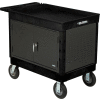 Global Industrial Extra Strength Plastic Mobile Work Center Tray Top 44x25-1/2 Black 8" Caster
