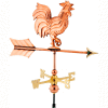 Good Directions Rooster Garden Weathervane, Polished Copper w/Roof Mount
