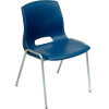 Interion® Merion Collection Stacking Chair With Mid Back, Plastic, Blue - Pkg Qty 4