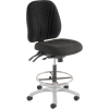 Interion® Manager Stool - Fabric - 360° Footrest - Black