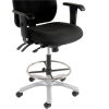 Synchro Manager Stool - 360° Footrest With T Arms - Black