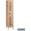 Extra Wide Vented Metal Locker 81168 - Single Tier 1 Wide 15"Wx18"Dx72"H Tan Unassembled