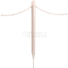 Global Industrial Plastic Stanchion Post With Ground Stake, 41"H, White - Pkg Qty 6