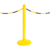 Global Industrial Plastic Stanchion Post, 41"H, Yellow - Pkg Qty 6