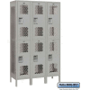 Double Tier 6 Door Extra Wide Vented Metal Locker, 15"Wx18"Dx36"H, Gray, Unassembled