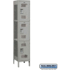 Triple Tier 3 Door Extra Wide Vented Metal Locker, 15"Wx18"Dx24"H, Gray, Assembled