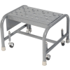Perforated 16"W 1 Step Steel Rolling Ladder 10"D Top Step - WLSR001166