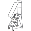 Perforated 16"W 4 Step Steel Rolling Ladder 20"D Top Step - KDSR104166-D2