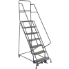 7 Step 24"W 10"D Top Step Steel Rolling Ladder - Perforated Tread - KDSR107246