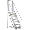 8 Step 24"W 20"D Top Step Steel Rolling Ladder - Grip Tread - KDSR108242-D2