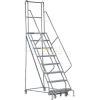 8 Step 24"W 20"D Top Step Steel Rolling Ladder - Perforated Tread - KDSR108246-D2