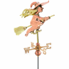 Good Directions Witch Garden Weathervane, Polished Copper w/Roof Mount