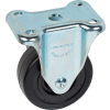 Medium Duty Rigid Plate Caster 3-1/2" Soft Rubber Wheel 200 Lb. Capacity