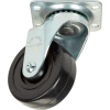 Medium Duty Swivel Plate Caster 3-1/2" Soft Rubber Wheel 200 Lb. Capacity