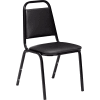 NPS Stacking Chair - 1-1/2" Vinyl Seat - Square Back - Black Seat with Black Frame - Pkg Qty 4